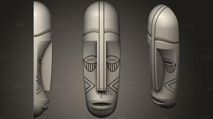 Tribal Mask stl model for CNC